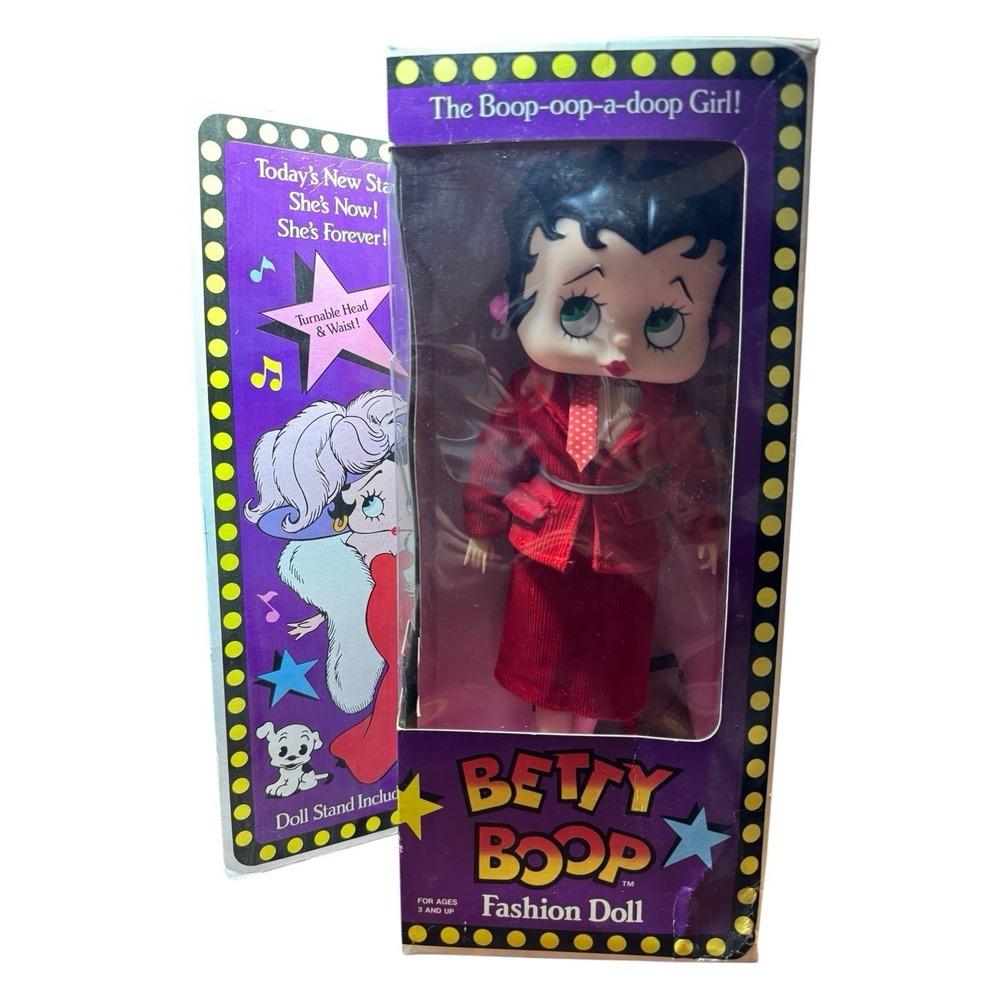 1986 Marty Toy #8110 Betty Boop Fashion Doll Red Business Suit Stand Poseable